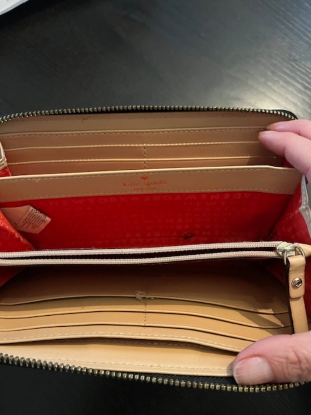 Kate Spade Zip Around Patent Striped Wallet - Picture 3 of 3
